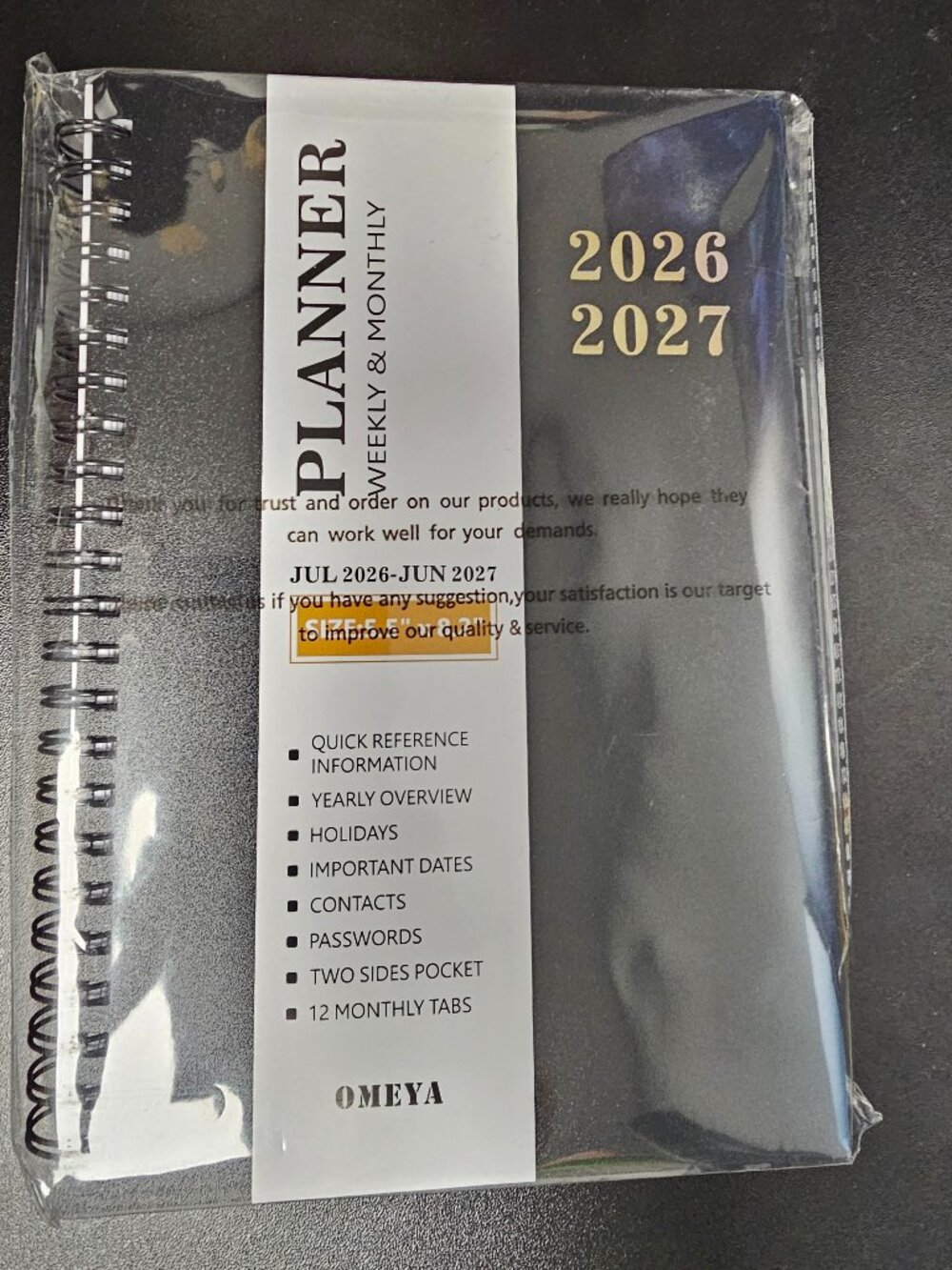 BOGO 🎀 NWT OMEYA Weekly & Monthly Planner JUL 2026-JUN 2027